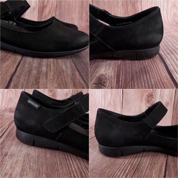 Mephisto Womens Size 10 Jenyfer Nubuck Mary Jane Shoes Black Suede Air-Jet - Picture 11 of 15